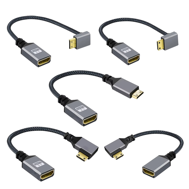 Mini High Definition PVC Jacket HDMI Male to Female Adapter 4K Resolution HD Coaxial Connection Cable for HDTV Camera Monitor