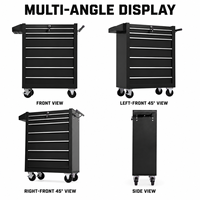Armoire à outils roulante robuste à 7 tiroirs, coffre à outils en acier avec rangement verrouillable pour garage et atelier