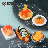 Abalorios de resina de comida de simulación coreana Sushi Bibimbap Pickle Cake repollo picante Diy decoración trasera plana accesorios de caja de teléfono basura