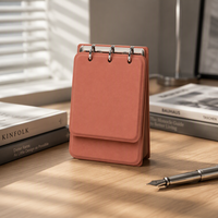 Carnet à spirale en métal à 3 trous avec logo personnalisé, rechargeable, détachable, 80 feuilles, couverture en cuir portable pour l'école