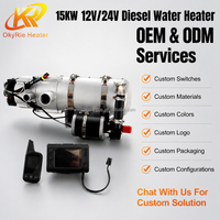 Chauffe-eau OkyRie ODM OEM WH-15A 15KW 12V 24V, chauffage au diesel pour camping-car, camion, bus, kit complet avec module 4G