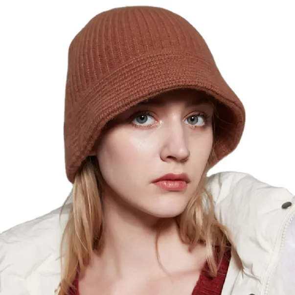 Nouveau style hiver tricot seau chapeau épais chaud laine tricoté pêcheur chapeau