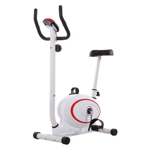 Bicicleta estática vertical blanca y negra con resistencia ajustable, equipo de fitness para uso doméstico JS610 - Product Image 1