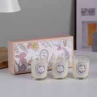 YUNJIN Sojawachs Duftkerzen-Set, Handgefertigt, Umweltfreundlich, Dreiteiliges Becherförmiges Aromatherapie-Kerzen-Geschenkset, Elegante Hochzeitspräsente