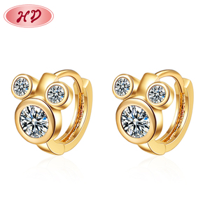 Hengdian-pendientes de plata de primera ley con forma de <span class=keywords><strong>Mickey</strong></span> para niña, aretes, plata esterlina <span class=keywords><strong>2022</strong></span>, oro de 18 quilates - Product Image 5