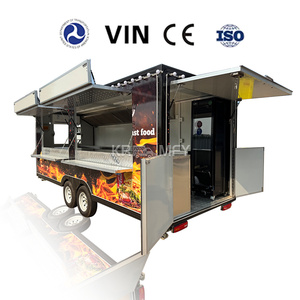 2025 Unique <b>Design</b> Stainless Steel Trailer Snack Food Truck Ice Cream Pizza Cart - Product Image 4