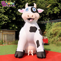 Vache laitière gonflable 4 mètres de haut de vache gonflable géante de bétail pour la décoration