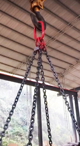 Sangle de levage à chaîne à <span class=keywords><strong>double</strong></span> crochet, sangle à quatre crochets, anneau de levage, crochet de grue, crochet G80, chaîne en acier robuste - Product Image 3