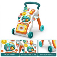 Marche-bébé multifonctionnel 3 en 1 pour tout-petits avec musique et lumière, poussette à pousser pour passer de la position assise à la position debout, pour les enfants de 6 mois et plus