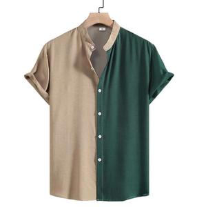 Custom Bowling <strong>Shirt</strong> Short Sleeve Classic Retro Stand Collar <strong>Shirt</strong> Black <strong>Red</strong> Cotton Mid-century Inspired Style <strong>Men</strong> <strong>Shirts</strong> - Product Image 2