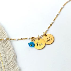 <span class=keywords><strong>Bracelet</strong></span> médaille gravée personnalisé fait main <span class=keywords><strong>Bracelet</strong></span> médaille prénom personnalisable Cadeau pour femme - Product Image 6