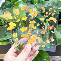 Hoja de pegatinas de vinilo holográfica transparente de aluminio de línea dorada transparente personalizada