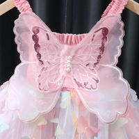 Robe de Princesse d'Été pour Bébé Fille, Tout-Petit, avec Ailes de Papillon Fée 3D, Bretelles et Maille Mignonne et Tendance