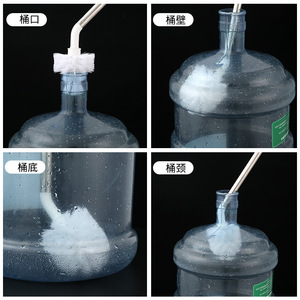 Cepillo con mango de acero inoxidable y cerdas de nailon de mango largo para limpieza de botellas de agua mineral - Product Image 3