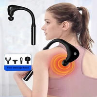 Martillo de masaje de mano inalámbrico multifuncional portátil, 5 velocidades, cuatro cabezales para cuerpo, cuello, cara, brazo, pecho, aplicación de mano