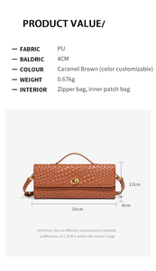 Sac à bandoulière pour femme, pochette accordéon haut <span class=keywords><strong>de</strong></span> gamme en PU tressé horizontal, pochette <span class=keywords><strong>de</strong></span> <span class=keywords><strong>soirée</strong></span> en polyester - Product Image 6