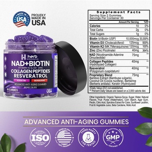 Oem NAD + Biotin gummy vitamin K2 & D3 Collagen Resveratrol Keratin berberine NAD Gummies cho tóc da móng tay doanh bổ sung - Product Image 5