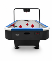 Table de hockey sur air de 8 pieds pour salle de jeux à domicile avec marqueur électronique, pieds réglables, surface ignifuge, certifiée CE, ventilateur