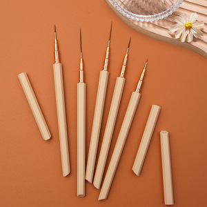 Kit de pinceaux hexagonaux pour nail art, à poils souples et élastiques, avec manche confortable, pour dessin de lignes fines et design en studio - Product Image 5