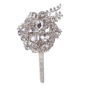 Corsage de diamantes de imitación para muñeca, flor de mano con diamantes completos para damas de honor, hermanas, boda, novia y novio - Product Image 5