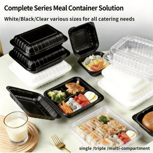 工場OEM MFPPミネラル充填プラスチック製クラムシェル容器使い捨てヒンジ付き蓋付きテイクアウトボックスカスタムロゴ食品グレードランチボックス - Product Image 4