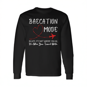 T-shirt à manches longues Baecation Mode, col rond unisexe, impression numérique, tenue de voyage pour couple adulte - Product Image 3