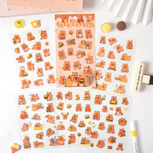 6 feuilles par paquet d'autocollants série paradis cochon d'inde mignon créatif coupe <span class=keywords><strong>Film</strong></span> manuel autocollants - Product Image 2