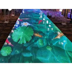 Wasser fisch Interaktiver Riesen-LED-Boden Innen-Vollfarb-Video anzeige 500x500 LED-Interact-Boden bildschirm