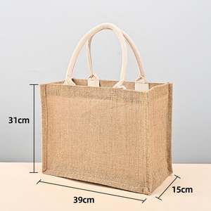 Bolsa de Yute Grande de 43*30*20cm al por Mayor con Asa de Cuerda Reutilizable y Correa para el Hombro para Regalos de Damas de Honor y Despedidas de Soltera - Product Image 1