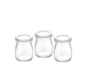 Hot sale household storage food round glass bottle yogurt cup 100ml 150ml 200ml pudding bottle empty glass jar