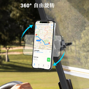 Soporte magnético universal para teléfono, para carrito de golf, patinete eléctrico, bicicleta, abrazadera de tubo redonda/cuadrada, soporte de montaje, negro - Product Image 3