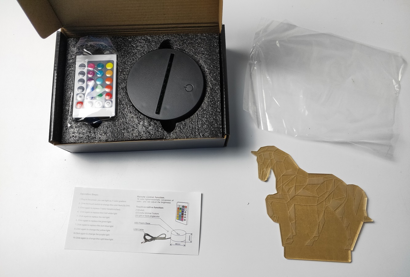 16 colori-base nera con telecomando