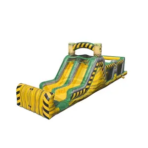 Biohazard Blast inflatable Obstacle Course Interactive 40ft Toxic Obstacle Course For Adults