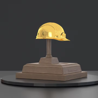 Casque de sécurité en gros personnalisé trophée casquette sur support en bois cadeaux en métal personnalisés technique de coulée