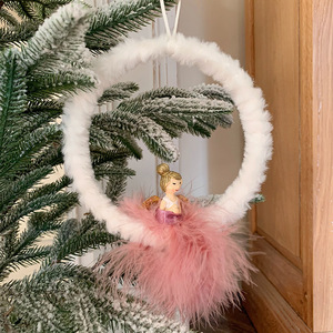 Cherub Feder Weihnachts baum hängen Dekorationen Pentagramm Plüsch Fee Weihnachts schmuck hängen Ornamente
