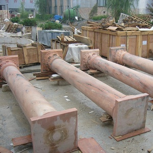 Tùy chỉnh đá cẩm thạch trụ cột thiết kế cổ điển côn trục hoàng hôn Glow <span class=keywords><strong>Red</strong></span> đá cẩm thạch cột - Product Image 2