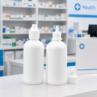 Flacon compte-gouttes fiable en plastique HDPE scellé de 120 ml, blanc, à presser, pour emballage de liquides médicaux