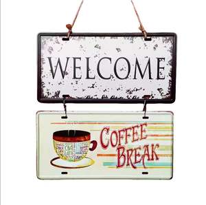 Plaque de logo de graduation en fer rétro antique, peinte, rectangulaire, pour la décoration murale de restaurant, magasin - Product Image 4