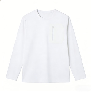 เสื้อยืดออกกำลังกายผู้ชายแบบสปอร์ตแขนยาว OEM ผลิตตามสั่ง ซิป 1/4  ระบายอากาศ แห้งเร็ว ซับเหงื่อ พร้อมกระเป๋าซิปที่อก - Product Image 2