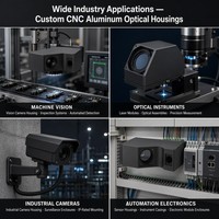 Carcasa de Montaje de Aleación de Aluminio Anodizado Negro Mate, Mecanizada por CNC Personalizada, para Cámara de Instrumentos Ópticos de Visión Artificial