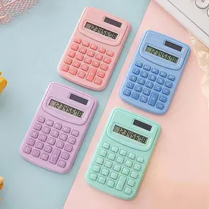 Kalkulator Mini lucu kartun, kalkulator kantor penampilan tinggi, kalkulator kecil portabel untuk siswa