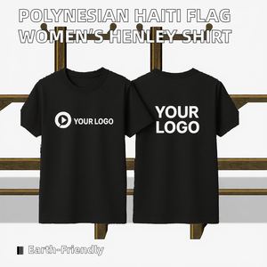 Camiseta Henley Casual de Verano con Estampado Polinesio Transpirable, Personalizada, con Botones y Mangas Cortas, al por Mayor - Product Image 2