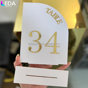 LEDA Modern Wedding Indoor Outdoor Event <b>Table</b> Centerpiece White Acrylic <b>Table</b> Sign Custom-colored Detachable Banquet <b>Table</b> Sign - Product Image 3