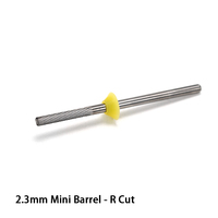 XF Mini Barrel R Cut 2.3*12.7 Embouts de ponceuse à ongles en carbure pour nettoyage des cuticules, lissage des ongles naturels et élimination des résidus de gel