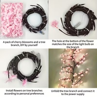 Guirlandes lumineuses artificielles en forme de roses, à piles, pour décoration murale intérieure et extérieure, décoration de mariage