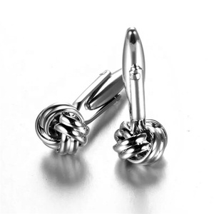 Thời trang Trung Quốc <span class=keywords><strong>Knot</strong></span> CUFF-liên kết Twist hình Khuy măng sét 12mm/14mm Đồng CUFF-liên kết trong vàng và bạc trang sức bán buôn - Product Image 2
