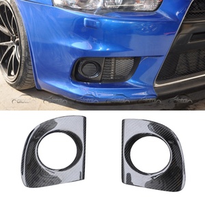 Couvre-phares antibrouillard en fibre de carbone véritable pour Mitsubishi Lancer EVO X 10 2008-2016 Accessoires de voiture - Product Image 2