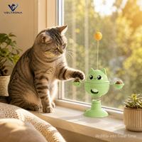 Jouet pour chat à ventouse avec distributeurs de friandises, jouet interactif pour chat à ressort avec visage de chat, jouet balle rebondissante pour chats d'intérieur