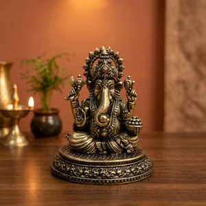 Antique Finish Brass Lord Krishna <b>Statue</b> Handcrafted <b>Religious</b> Figure Outdoor Tabletop Temple Puja Feng Shui Gifts - Product Image 2