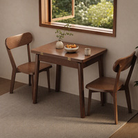 Ensemble de table à manger pliante en bois massif pour gagner de la place, table rectangulaire pliable avec chaises pour petit appartement, cuisine